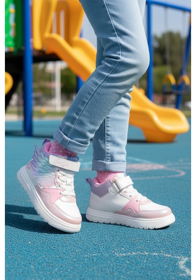 Cool Somon Cırtlı Hafif Bilek Boy Kız Çocuk Spor Ayakkabı Helen F Somon