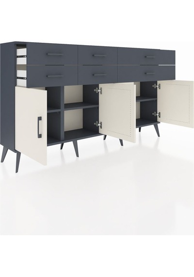 Arges Konsol 3 Raflı 6 Çekmeceli 4 Kapaklı 176x30x99 Antrasit-aytaşı/antrasit Aytası/antrasıt - Antrasıt Arges Konsol 3 Raflı 6 Çekmeceli 4 Kapaklı 176x30x99 Antrasit-aytaşı/antrasit Aytası/antrasıt - Antrasıt