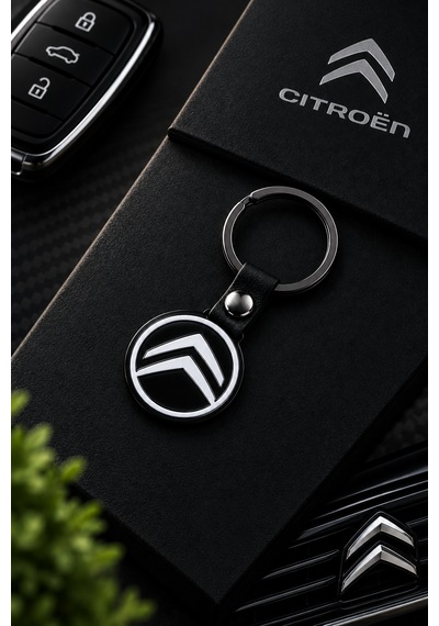 Anahtarlık Citroen Logolu Metal Halka Şık Detaylı Oto Anahtarlık Sportif Tasarım