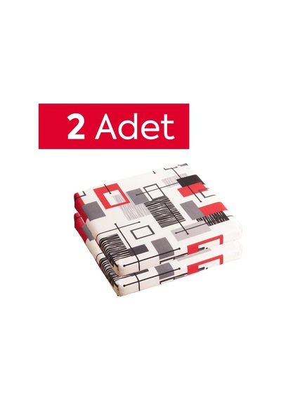 Tr Sandalye Oturum Minderi Desenli 40x40x4 Bağcıklı Çıkarılabilir Kılıflı Çökme Yapmaz Siyah 2'li Genel