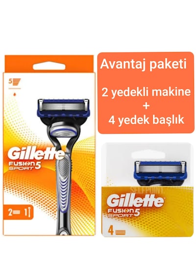 Gillette Fusion5 Yedekli Tıraş Makinesi 2 Yedekli + Yedek Başlık 4'lü