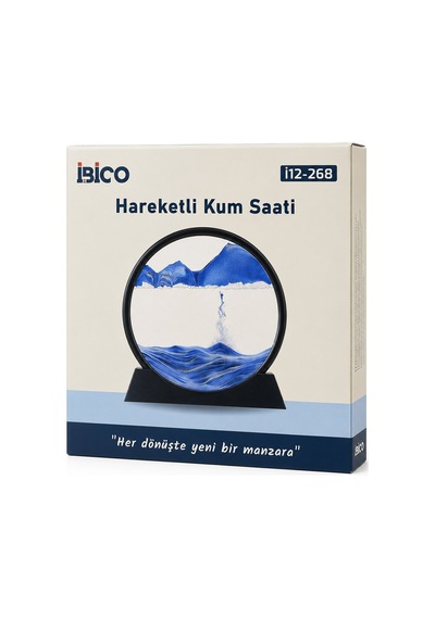 İbico İ12-268 Kum Saati Hareketli 25cm 10" Ayna Modeli Renkli Sulu Cam Diğer