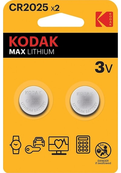Kodak Max CR2025 Lityum Düğme Pil 2'li