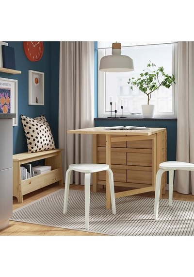 Ikea Kyrre Ahşap Tabure, Kırık Beyaz