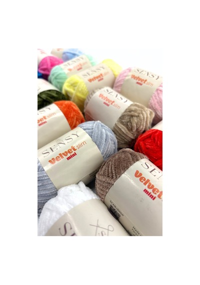 Sensy Velvet Slim Mini Kutu Örgü İpliği Kadife İp Amigurumi İpliği 16 Adet El Örgü İpliği