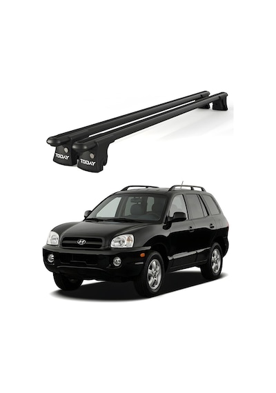 Trio-ı Hyundai Santa Fe 2006-2009 Uyumlu Siyah Kilitli Ara Atkı 120cm Port Bagaj Tavan Barı