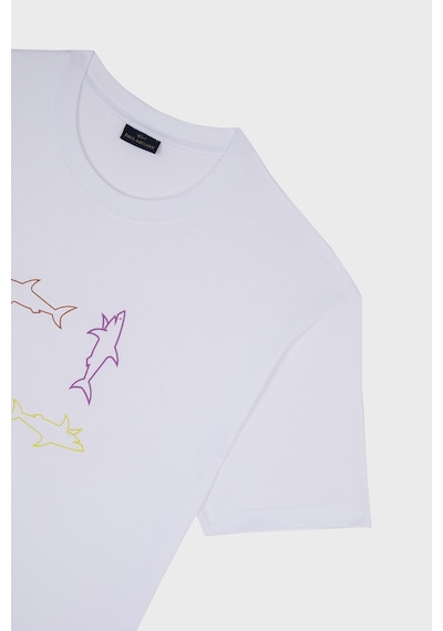 Paul & Shark Erkek T Shirt 24411088 010 Beyaz Beyaz