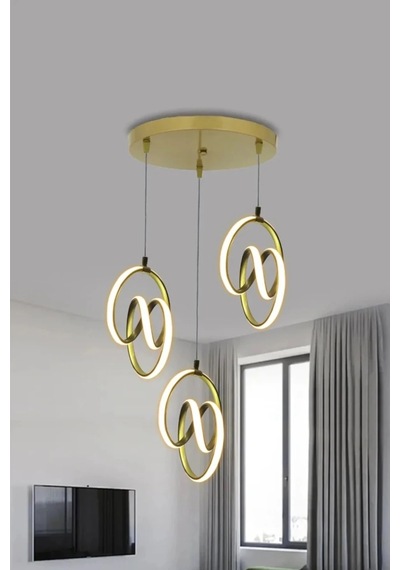 3 Lü İmza Led Sarkıt Avize Modern Tasarım Led Avize Renkli