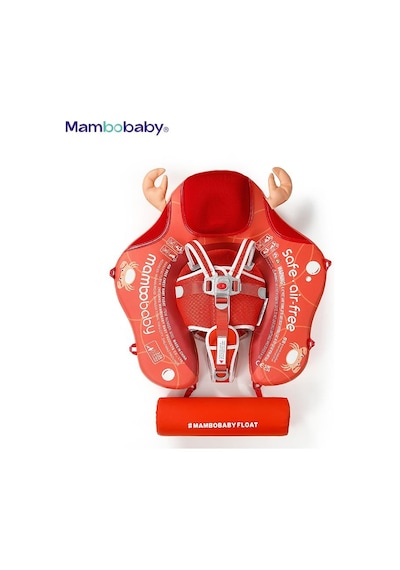 Mambobaby Yüzme Simidi - Kırmızı Yengeç, Emniyetli, Gölgelikli Ve Ayak Destekli