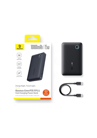 Baseus Enerfill Fp11 10.000 Mah 15w Powerbank - Siyah Rrc9bsu0023 Renkli