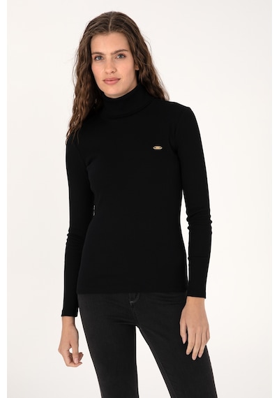 U.S. Polo Assn. Kadın Siyah Balıkçı Yaka Sweatshırt 50313430-VR046