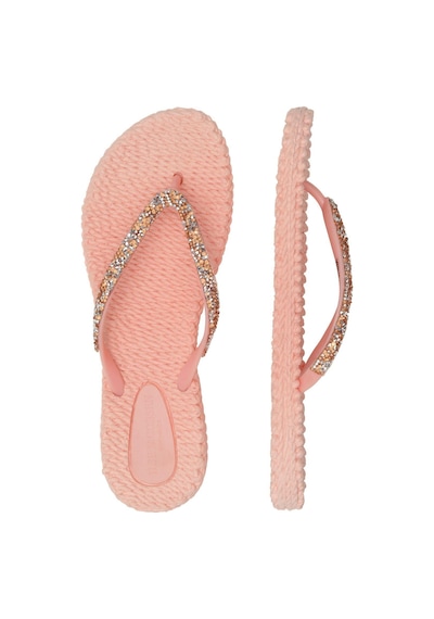 Soft Coral Cheerful03g - Mercan Taşlı Parmak Arası Terlik-6961 Pembe