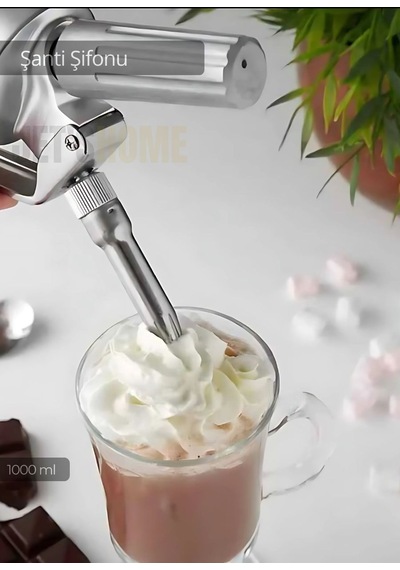 Krem Dağıtıcı Şanti Sifonu Tatlı Hazırlama Sifonu Krema Sifonu Whip Sifon Alüminyum 1000 Ml