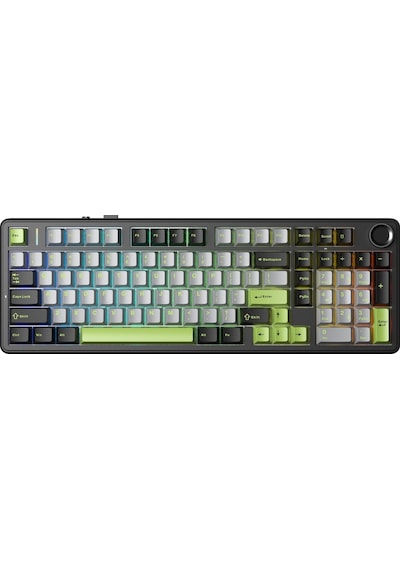 Aula F99 Pro 3 Modlu Rgb Hot Swap Mekanik Graywood V3 Switch Kablosuz Makrolu Gaming Klavye Yeşil
