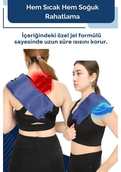 Termojel Bel-omuz-sırt Sıcak-soğuk Kompres 14x35 Cm Lacivert