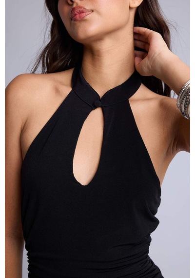 Defacto Modern Fıt Halter Yaka Elbise I5081ax26smbk81 Siyah-bk81