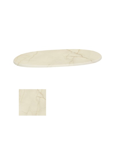 Werzalit Veya Wermodin Masa Tablası Oval 94x146 - Golden Marble Çok Renkli