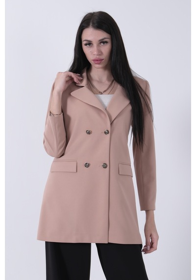 Feminist Bej Astarlı Düğme Kapamalı Blazer Ceket 0105123.55 Bej