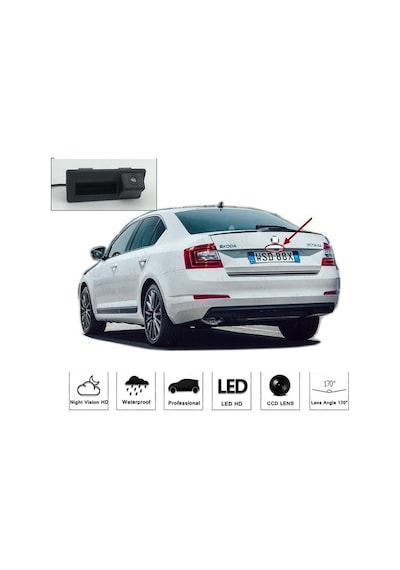 Skoda Octavia Mk3 A7 2015-2020 Kamerası Bagaj Açma Kolu Tutamak