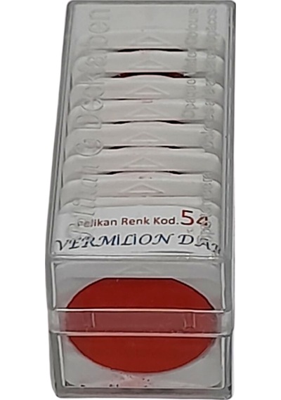 Pelikan 10lu Sulu Boya Tableti Vermilion Dark-kırmızı Koyu