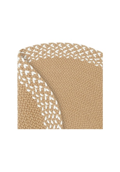 Cool Halı Glenn Kahve Krem Oval Pamuklu Kilim El Dokuması Örgü Çift Taraflı Yıkanan Mutfak Kilimi Kahverengi
