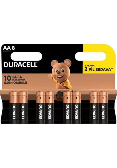 Duracell Basic 8'Li AA Kalem Pil