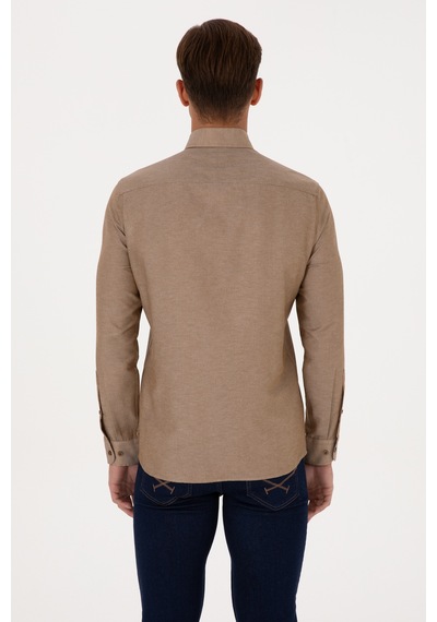 U.s. Polo Assn. Erkek Haki Gömlek Basic 50307693-vr027 Haki