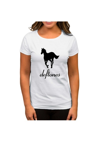 Deftones Pony Beyaz Kadın Tişört Beyaz