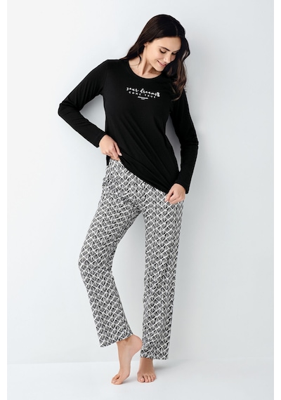 Pierre Cardin Kadın Siyah Pijama Takımı Pc9068-s-v1 Siyah
