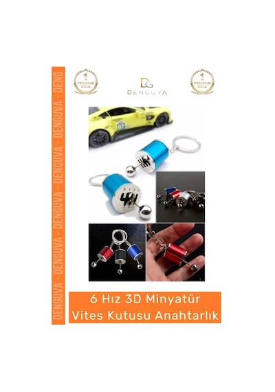 Anahtarlık 6 Hız 3d Minyatür Metal Manuel Hareketli Vites  Aksesuar Oto Vites Anahtarlık