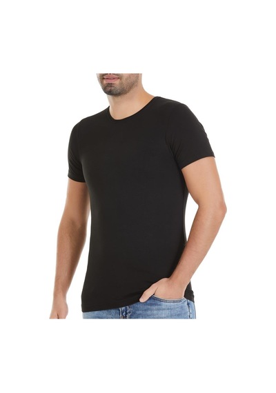 6 Adet Yıldız Erkek Bambu Kısa Kollu T-Shirt Fanila Siyah 476