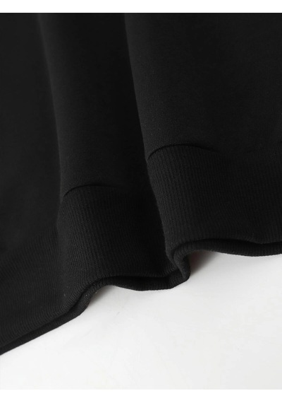 Startmore Manfinity Hypemode Slogan Graphic Kangaroo Pocket Drawstring Hoodie Siyah Siyah