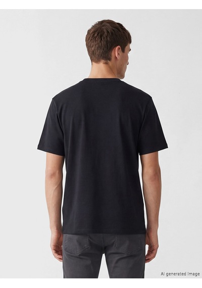 Lcw Vision Lacivert %100 Pamuk Regular Fit Basic Cepli Tişört