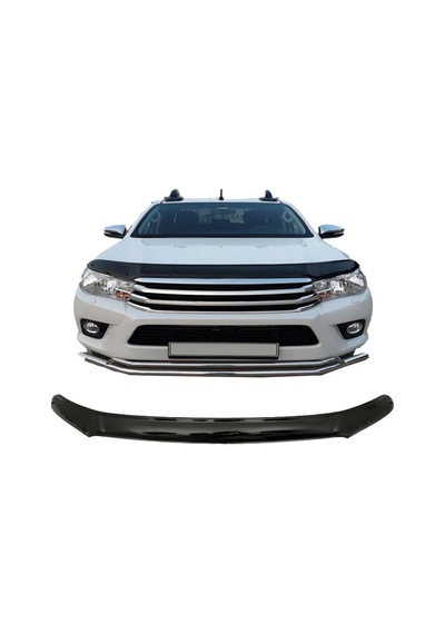 Toyota Hilux 2015-2020 Kaput Rüzgarlığı Hood Deflector Piano Black Kaput Koruma Siperliği
