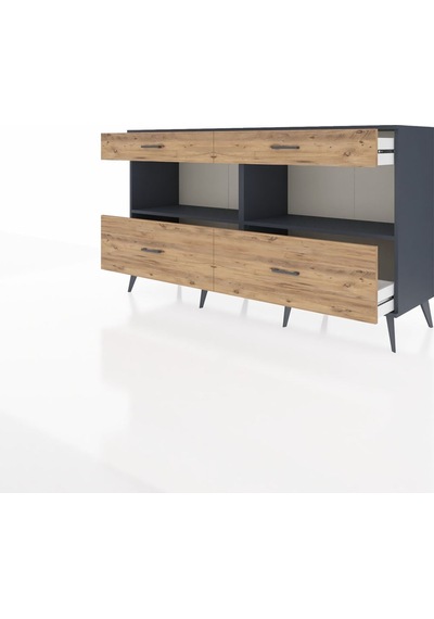Hyperion Konsol 2 Raflı 4 Çekmeceli 176x44x99 Antrasit-antrasit/ Antrasit-antrasit/çam Hyperion Konsol 2 Raflı 4 Çekmeceli 176x44x99 Antrasit-antrasit/ Antrasit-antrasit/çam