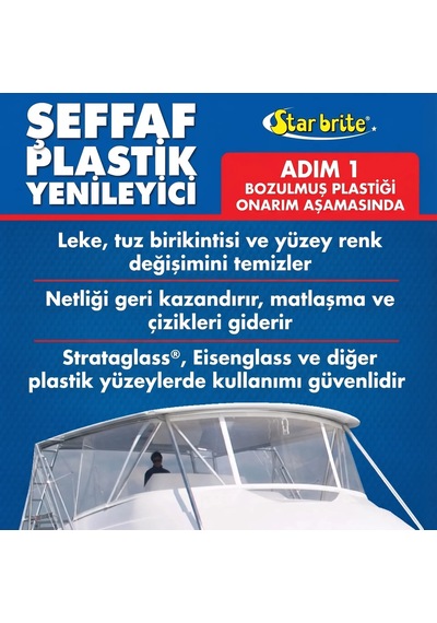 Starbrite - Şeffaf Plastik Çizik Giderici - 1. Adım 237 Ml : Sararmış Ve Çizilmiş Plastiklere İlk Günkü Netliğini Geri Verin