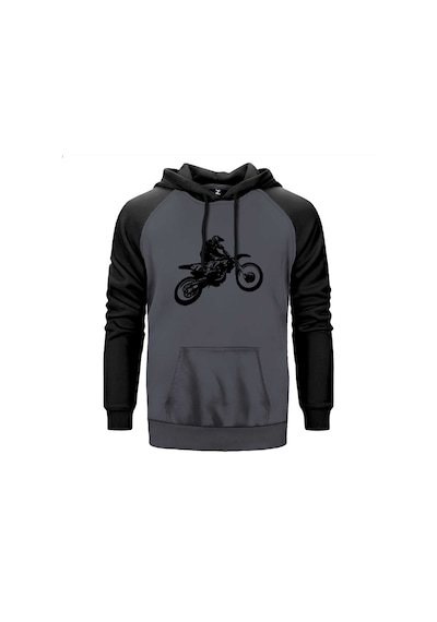 Motokros Endurocross Gri Renk Reglan Kol Sweatshirt Gri