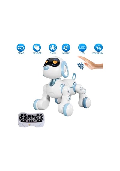 Giffy / 30 Fonksiyonlu Uzaktan Kumandalı Şarjlı Sesli Işıklı Dokunma Algılama Programlama Robot Köpek El Sensörlü Şarjlı Işıklı Müzikli Dansçı Robot Köpek Ve Kedi Köpek