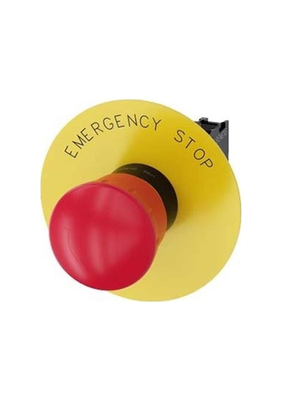 Siemens 3Su1100-1Hb20-1Cg0 Sirius Act Plastik Çevir-Kur 1Nc Emergency Stop Plakalı Komple Acil Stop Mantar