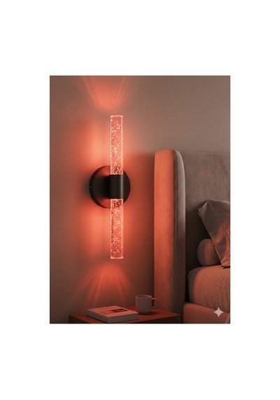 Bubbleflux Large 51 Cm Modern Tasarım Led Aplik - Duvar Lambası - Siyah - Elektrikli - Rgb Kumandalı Siyah Rgb Elektrikli Kumandalı