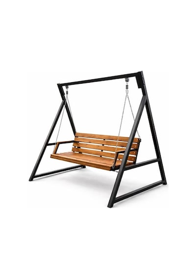 Bahçe Salıncağı 3 Kişilik Metal Gövdeli Ahşap 3 Kişilik Bahçe Balkon Teras Salıncağı 150x200 Cm Siyah Bahçe Salıncağı 3 Kişilik Metal Gövdeli Ahşap 3 Kişilik Bahçe Balkon Teras Salıncağı 150x200 Cm Siyah