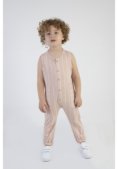 Harika Kids Erkek Çocuk Pamuk Kumaş Kolsuz Salopet Tulum 001