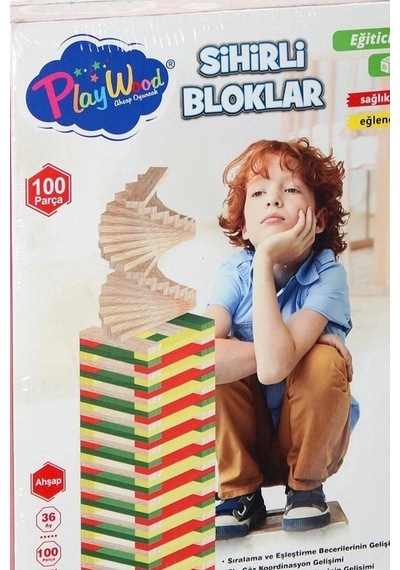 Ahşap Sihirli Bloklar 100 Parça Eğitici Oyuncak Kutusu - 36 Ay+ Çocuk Gelişim Seti Bx-313649