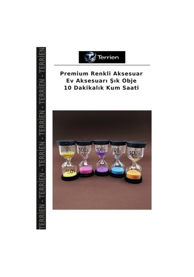 Premium Renkli Aksesuar Ev Aksesuarı Şık Obje 10 Dakikalık Kum Saati