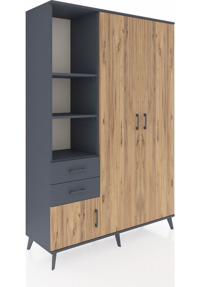 Hyperion Dolap 5 Raflı 2 Çekmeceli Tek Askılı 132x44x195 Antrasit-çam/antrasit Atlas Çam/antrasıt - Antrasıt Hyperion Dolap 5 Raflı 2 Çekmeceli Tek Askılı 132x44x195 Antrasit-çam/antrasit Atlas Çam/antrasıt - Antrasıt