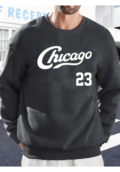 Startmore Startmorechicago Number 23 Baskı Spor Temelleri Sokak Giyimi Erkek Günlük Moda Kazak Büyük Beden Bol K Antrasit