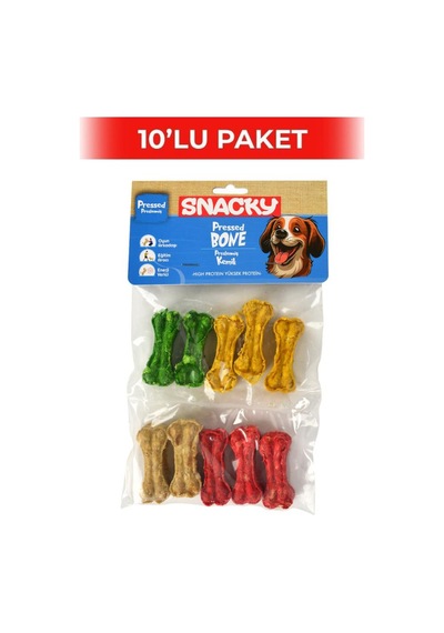 Snacky Munchy Köpek Press Kemik 5 Cm 10'lu 10 Paket