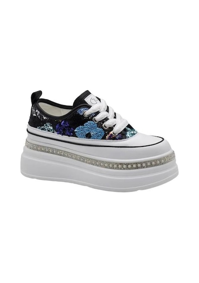 Guja 25y423-6 Gizli Dolgu Pulpayetli Kadın Sneaker Ayakkabı Siyah