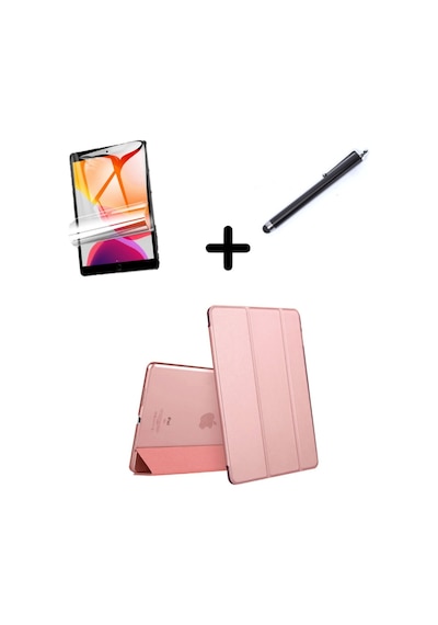 Apple Uyumlu iPad, 7. 8. 9. Nesil 10.2 Kılıf Set Pu Deri Smart Tablet Kilifi Ekran Koruyucu + Kalem
