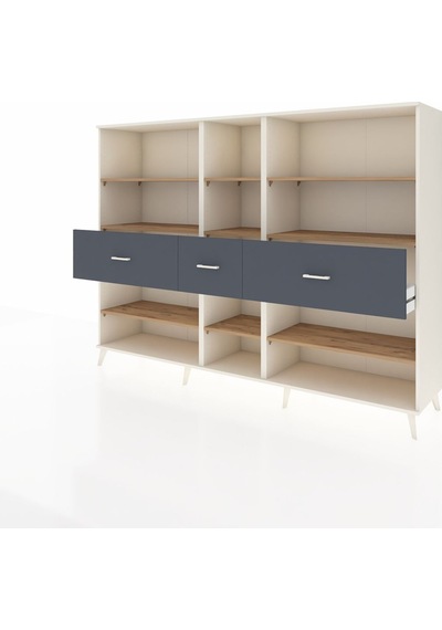Hyperion Dolap 9 Raflı 3 Çekmeceli 220x44x163 Aytaşı-çam/antrasit Atlas Çam/antrasıt - Aytası Hyperion Dolap 9 Raflı 3 Çekmeceli 220x44x163 Aytaşı-çam/antrasit Atlas Çam/antrasıt - Aytası